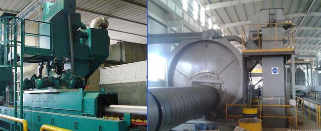 鋼管內(nèi)外壁噴砂機(jī)，鋼管內(nèi)外壁拋丸機(jī)，鋼管內(nèi)外壁除銹機(jī)